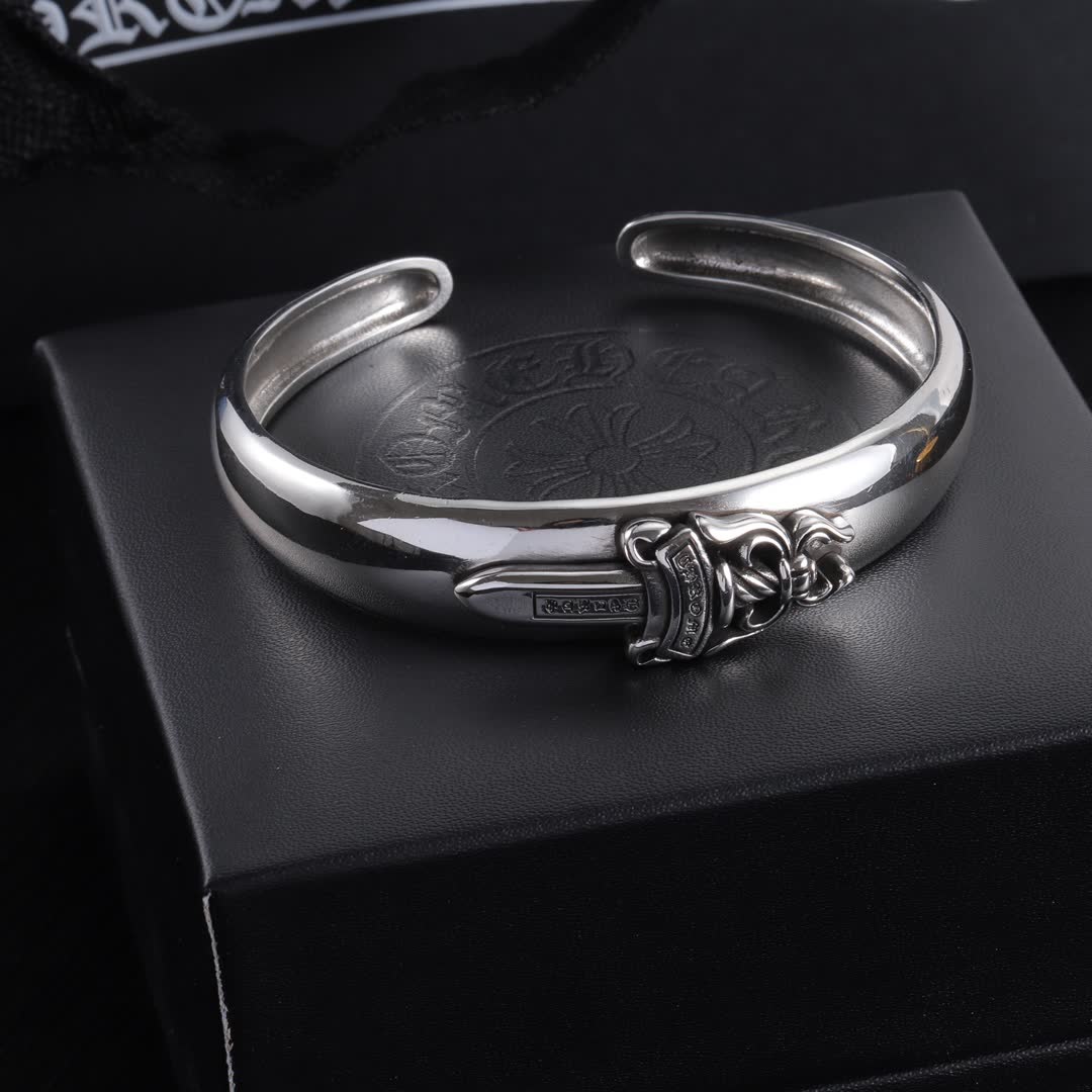 Chrome Hearts John Hardy Classic Chain Sterling Silver Cuff Bracelet